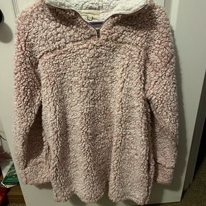 Cozy Sherpa Pink Quarter-Zip Sweatshirt